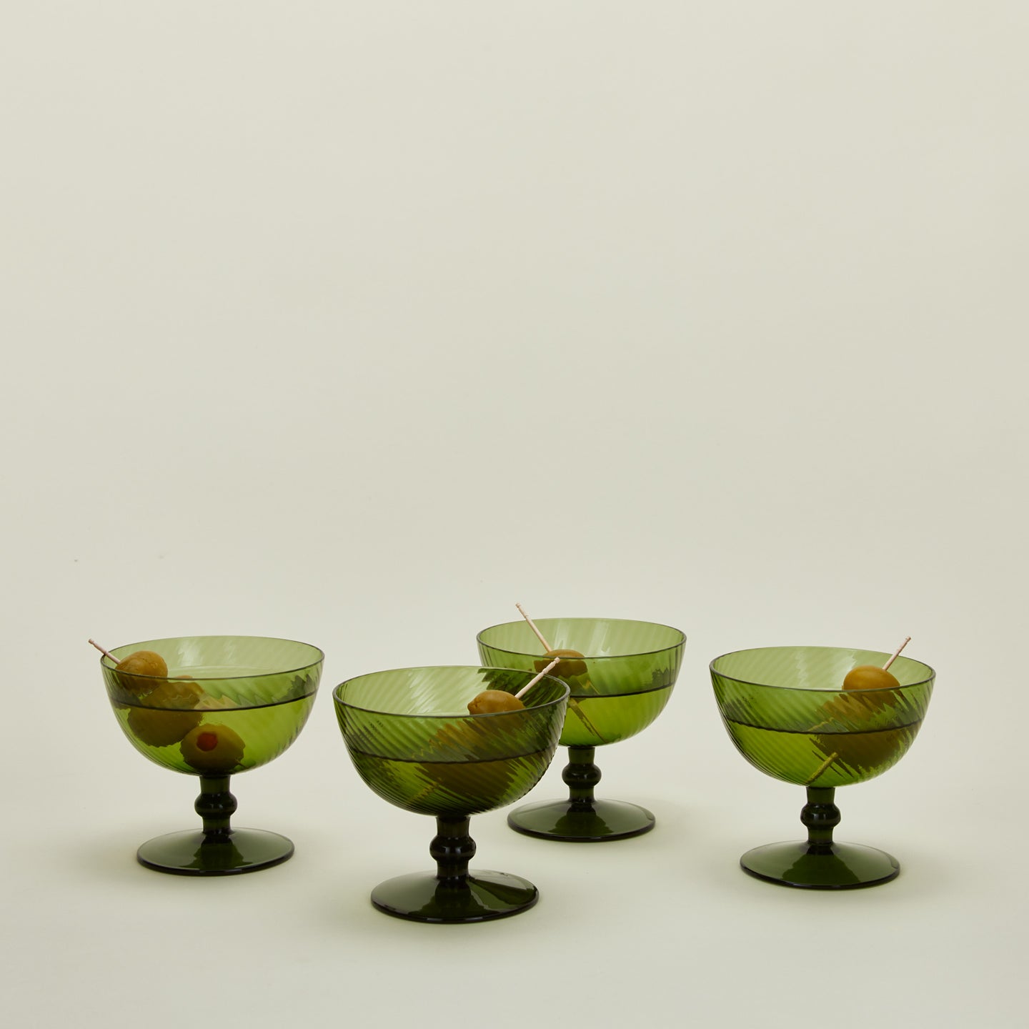Optic coupe set of 4 in olive