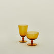 Optic goblet and coupe in amber