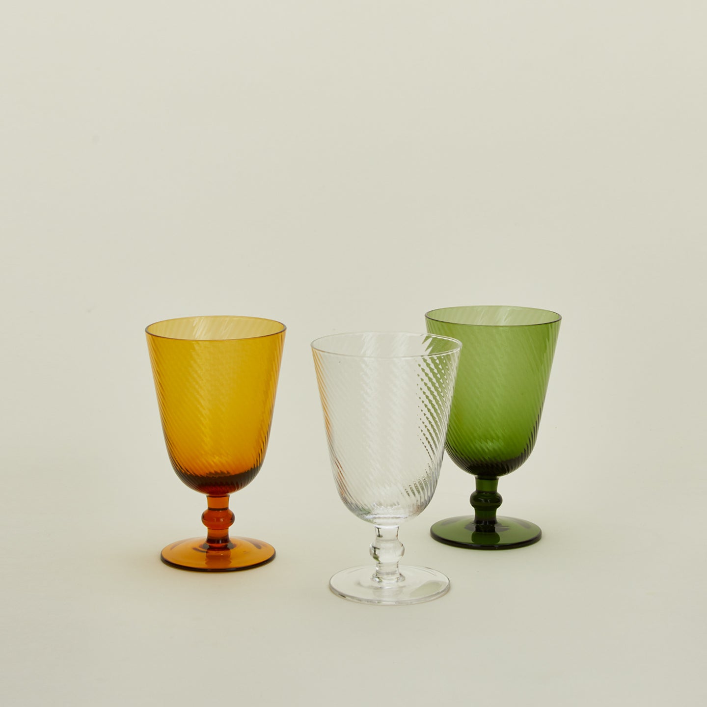 Optic goblets in various colors