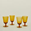 Optic goblet set of 4 in amber