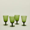 Optic Goblet, Set of 4 - Olive