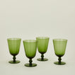 Optic goblet set of 4 in olive