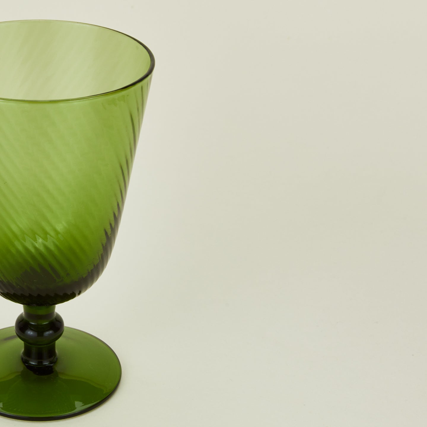 Close up view of optic goblet in olive