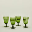 Optic goblet set of 4 in olive