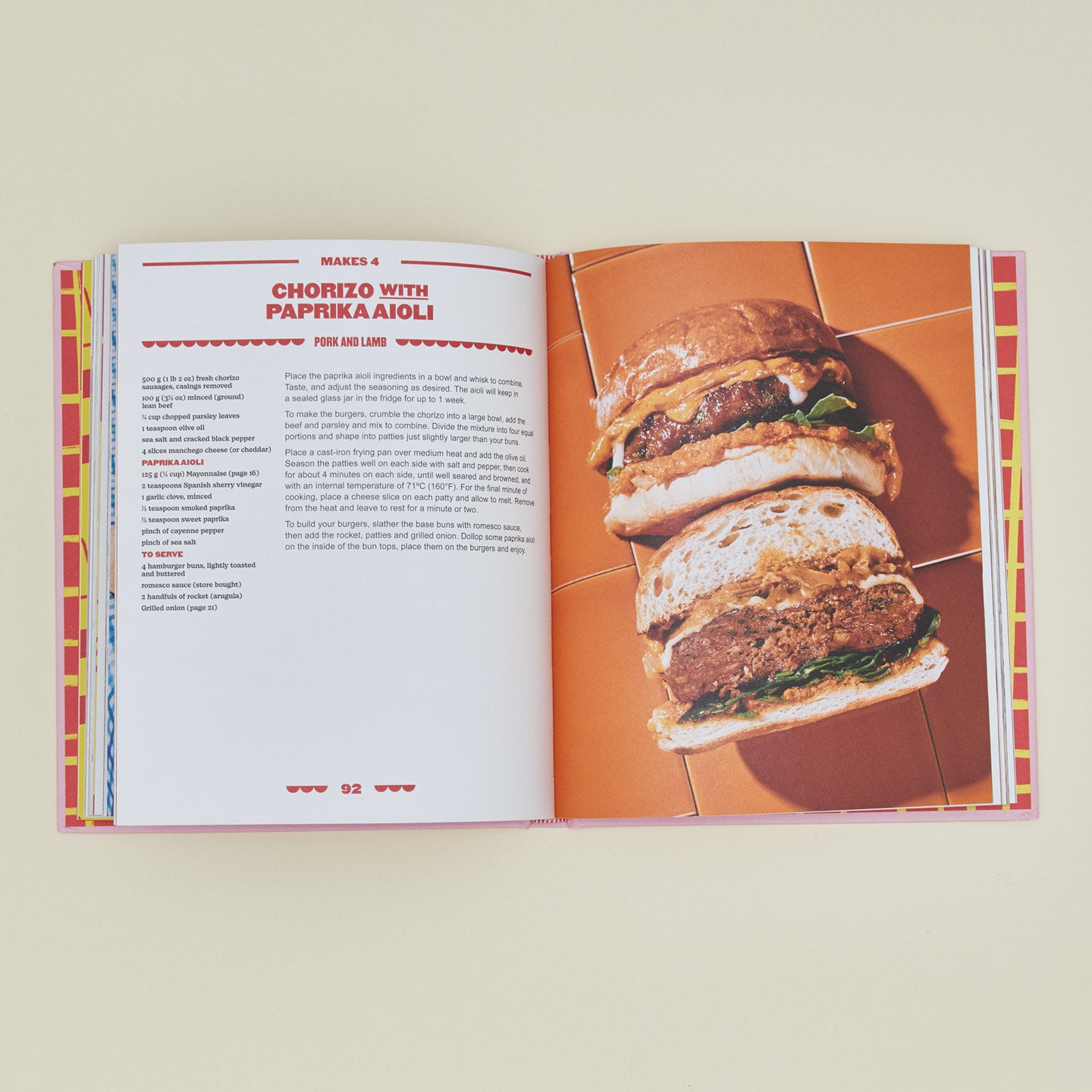 Burger Night cookbook open