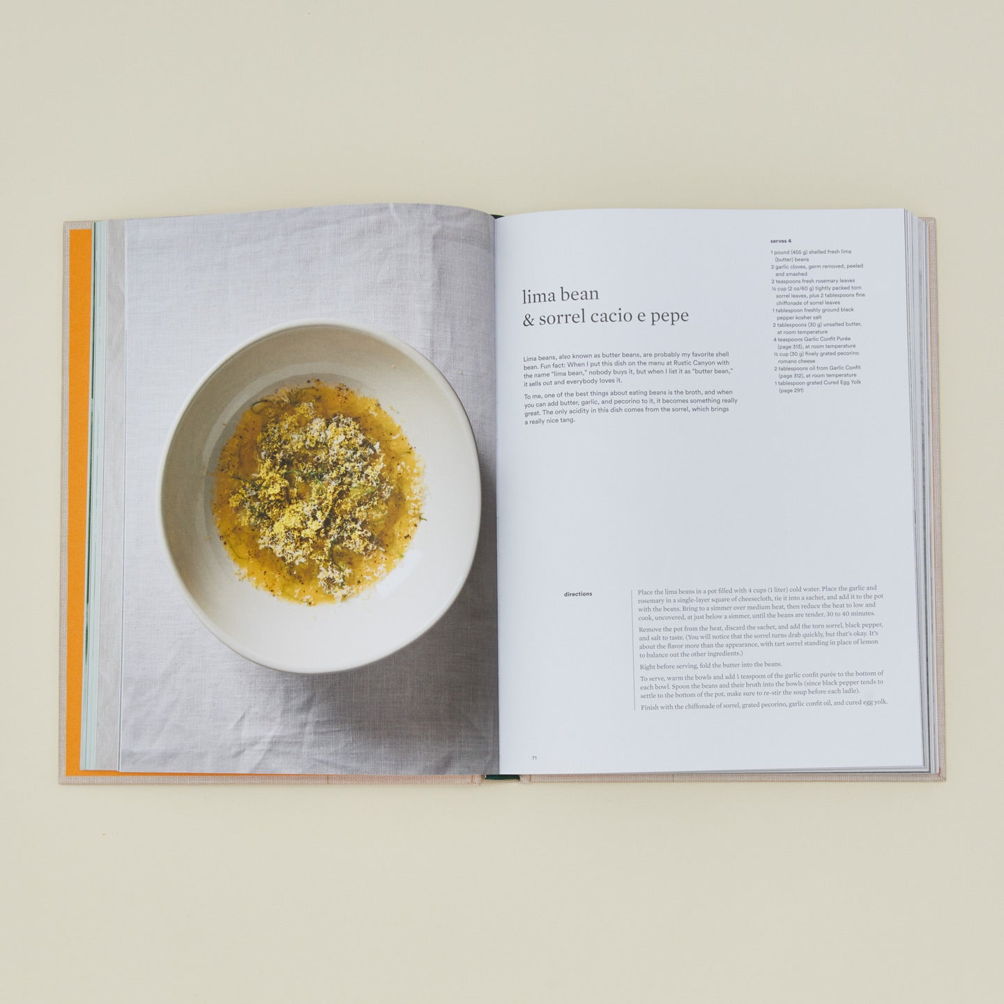 On Vegetables Cookbook open
