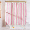 Catalina shower curtain in phlox in bathroom
