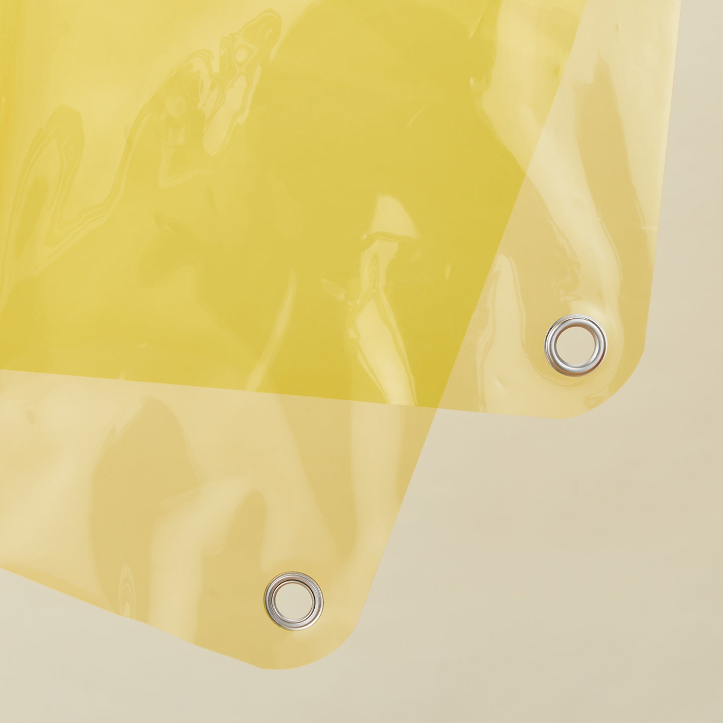 Clsoe up view of sunny shower curtain in sun