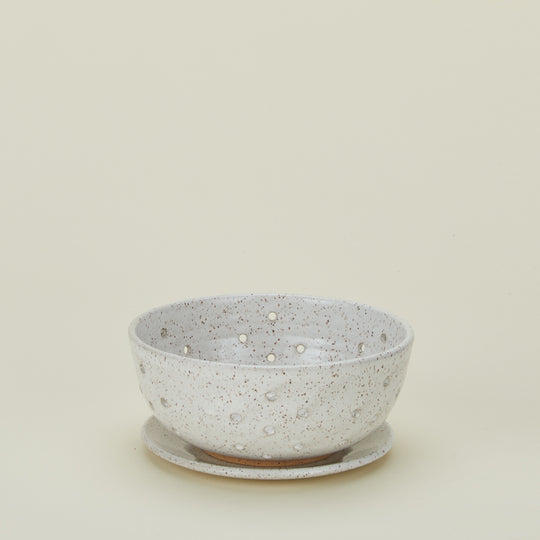 Large Berry Bowl with Dish - White