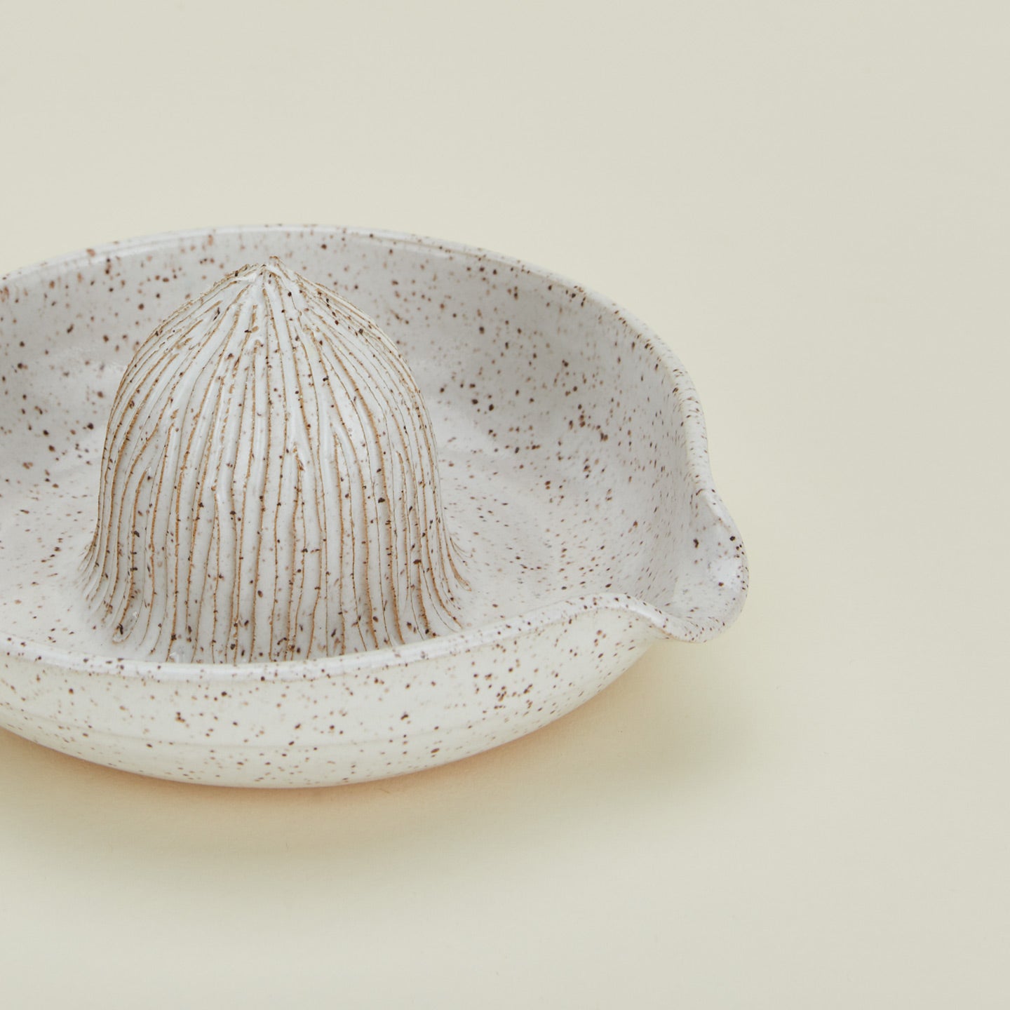 Detailed view of Citrus Juicer in white