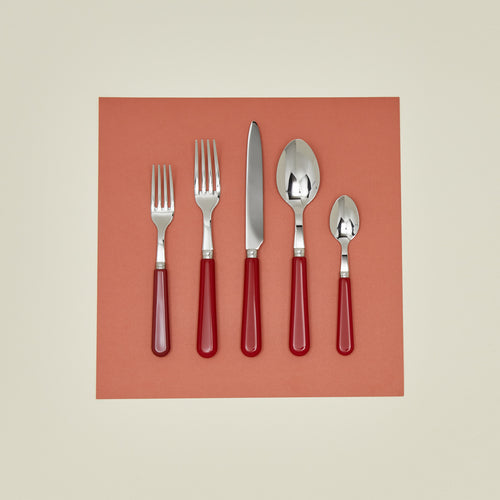 Pop 5 piece place setting in burgundy