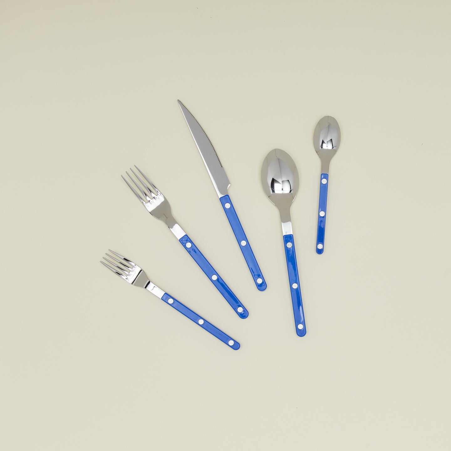 Bistrot Flatware in lapis blue.