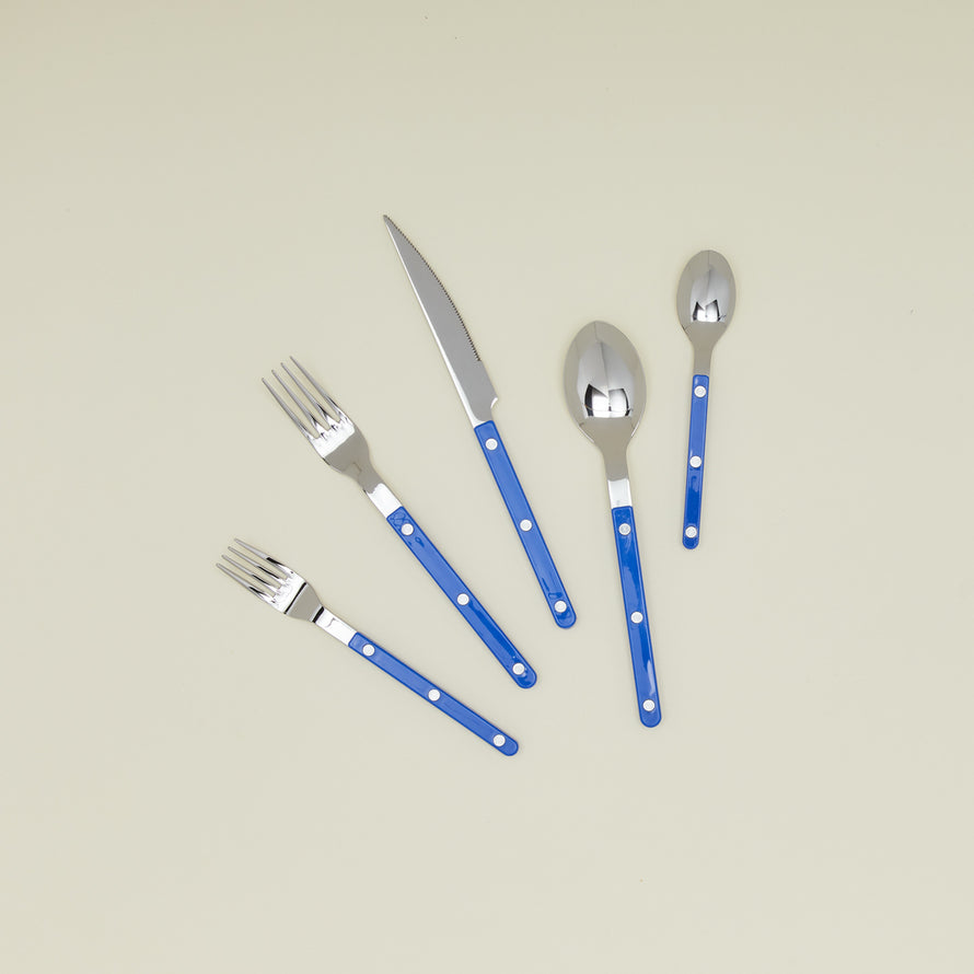 Bistrot Flatware in lapis blue.