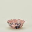 Splatter scallop bowl in pink and blue