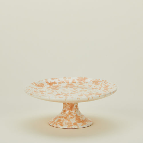 Splatter cake stand in tan and ivory