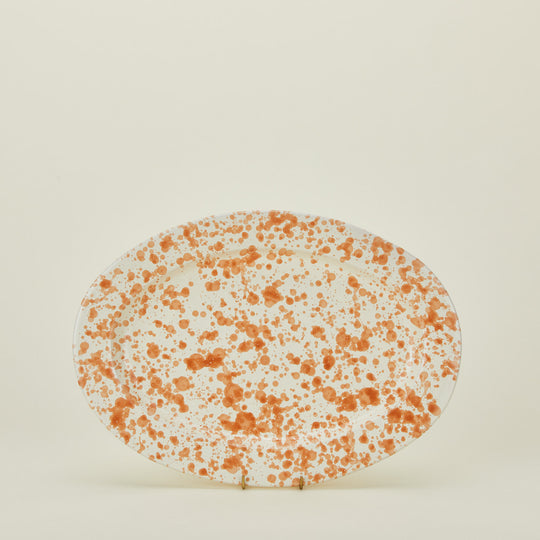 Splatter Oval Platter - Tan/Ivory
