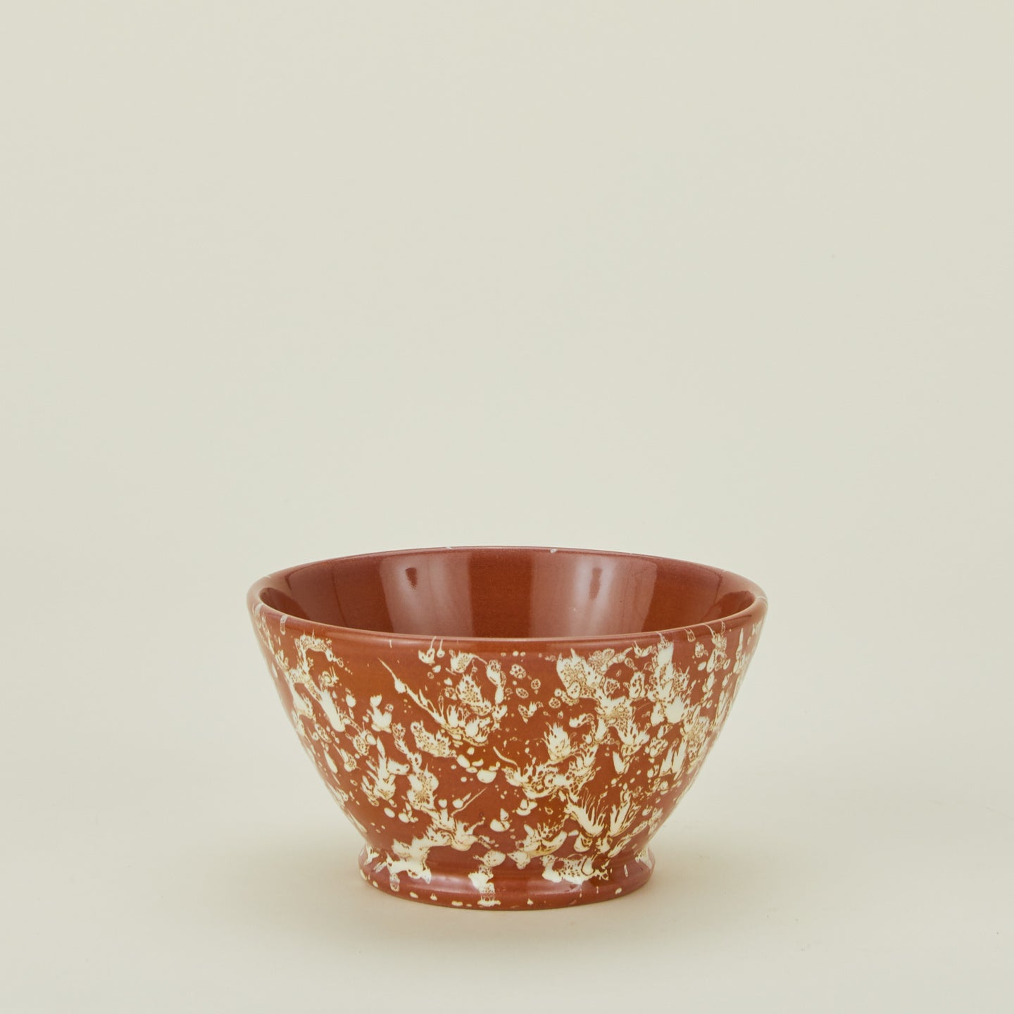 Terracotta ivory splatter small bowl