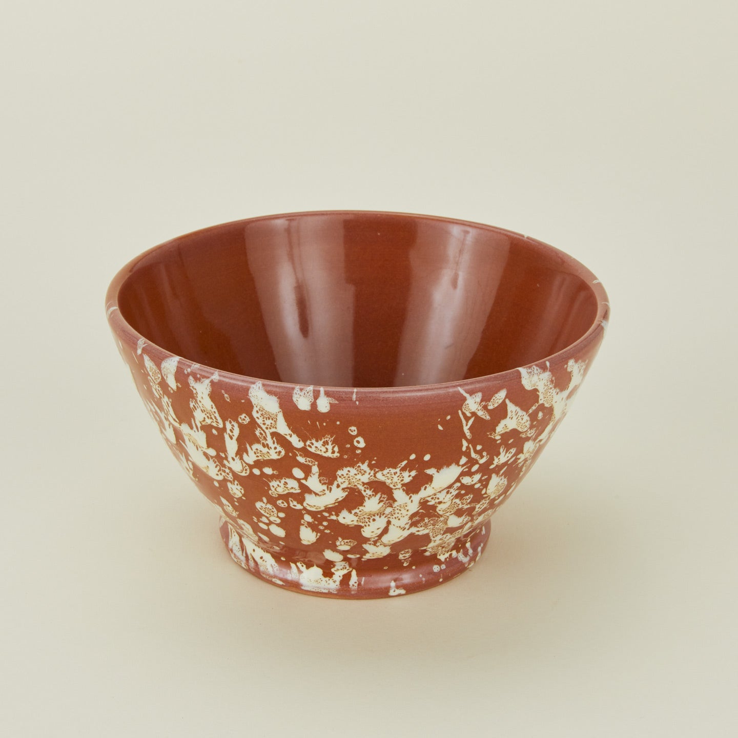 Terracotta ivory splatter small bowl