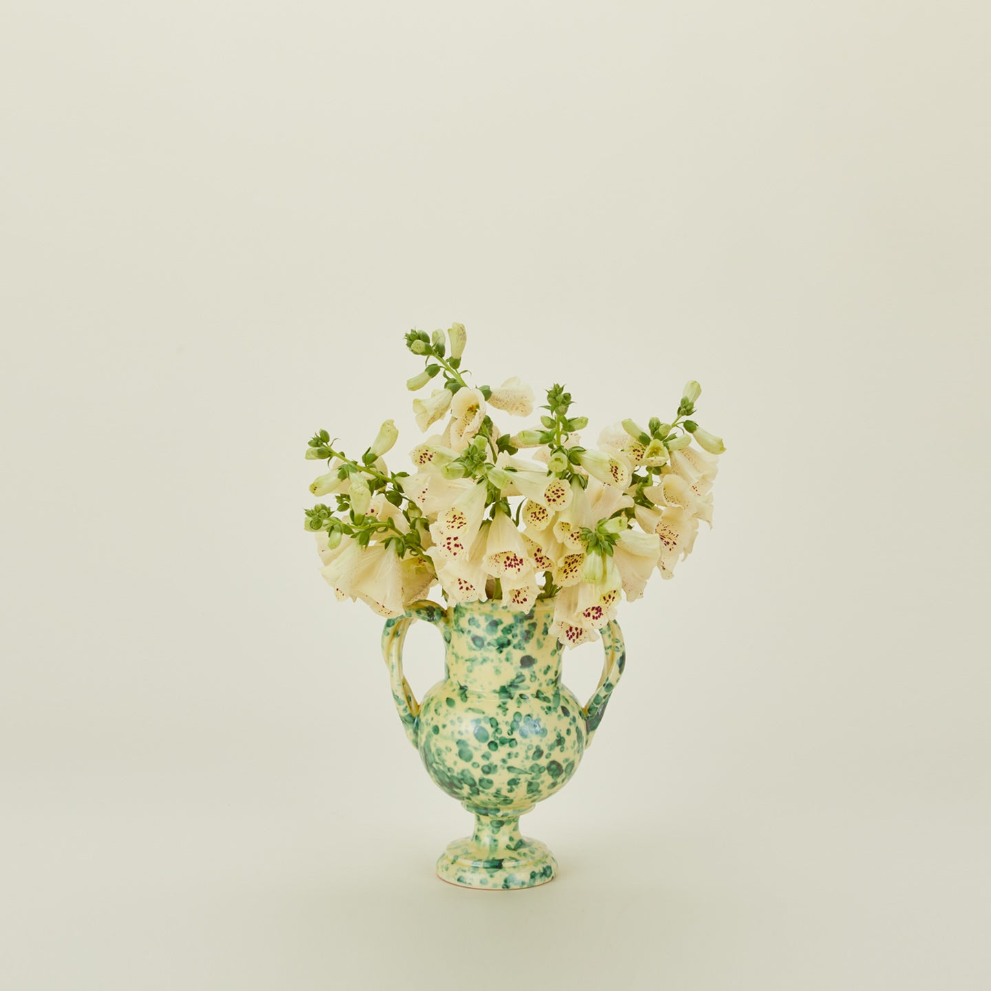 Small verona vase in yellow and green with florals