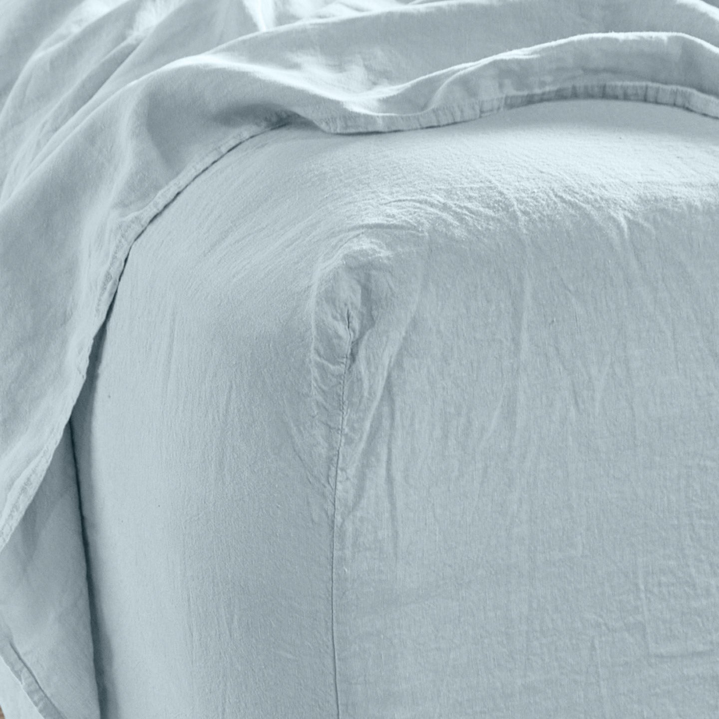 Simple linen bedding in sky
