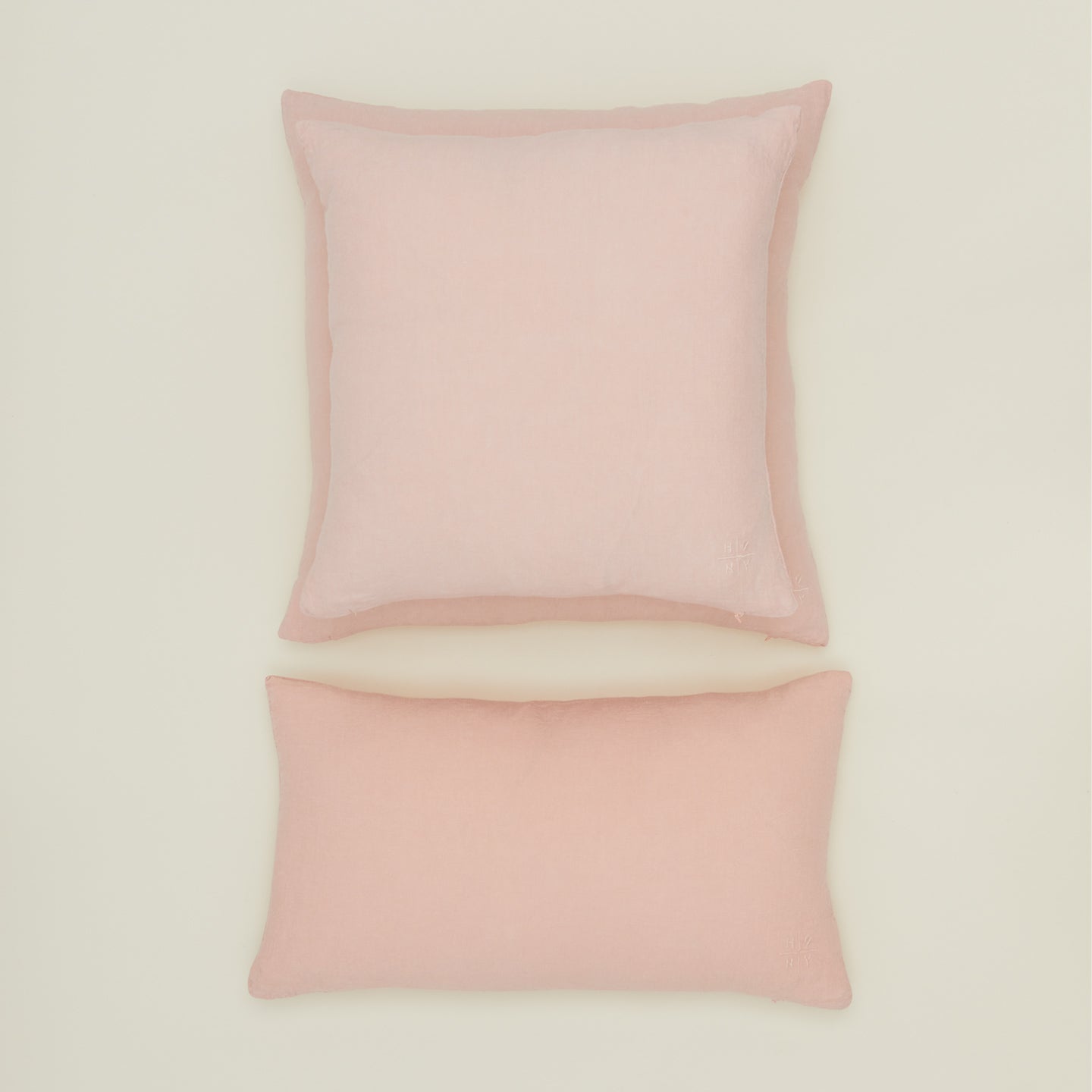 Simple linen pillow in blush