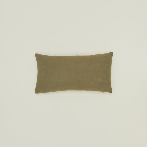 Simple linen pillow in olive