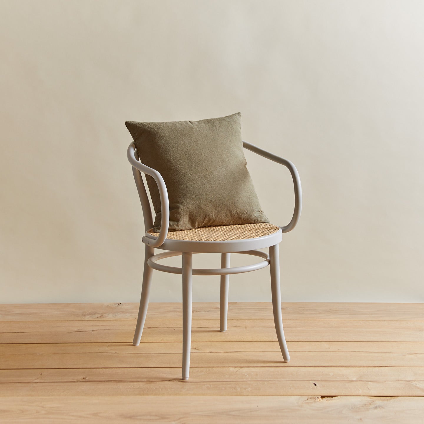 Simple linen pillow in olive