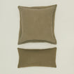 Simple linen pillow in olive
