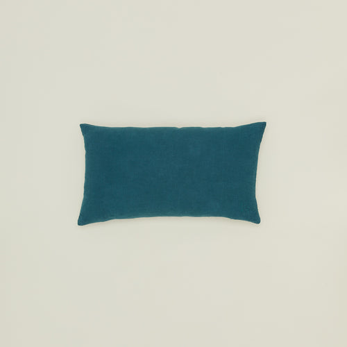 Simple linen pillow in peacock