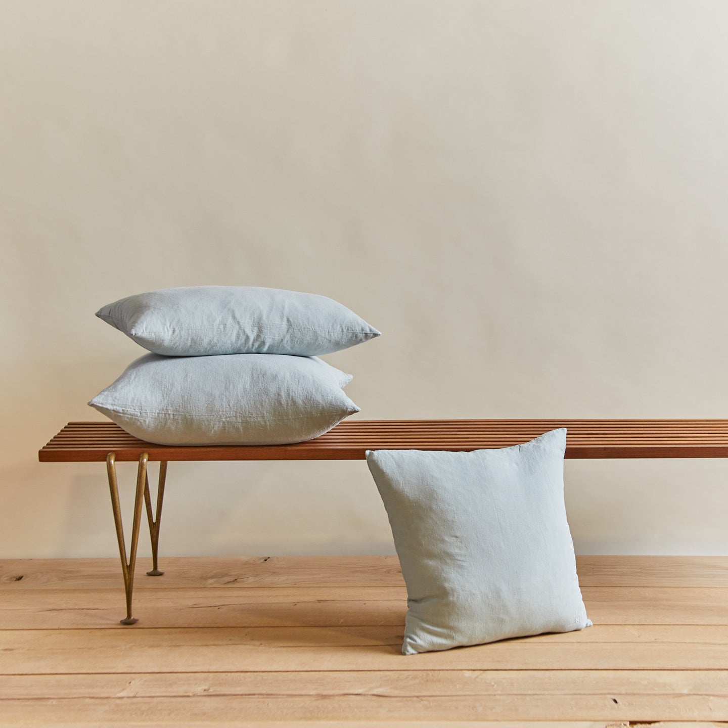 Simple linen pillow in sky