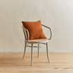 Simple linen pillow in terracotta