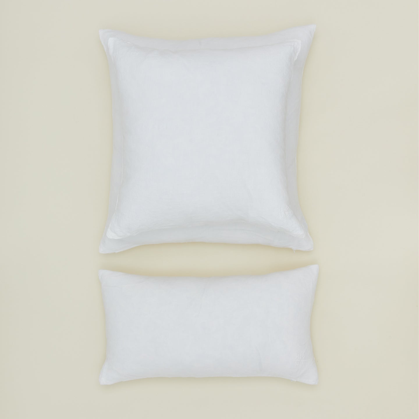 Simple linen pillow in white