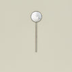 Simple metal flat slotted spoon in silver