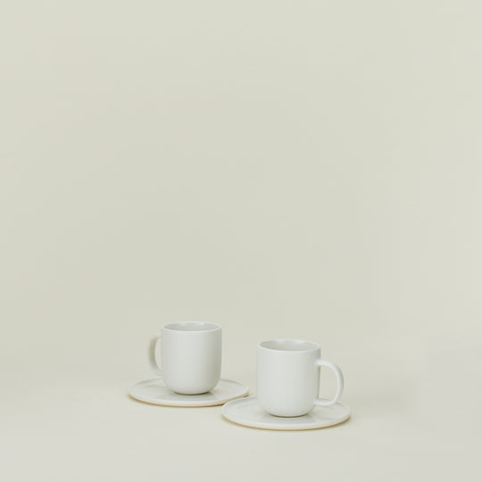Simple Porcelain Espresso Mugs, Set of 2