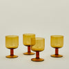 Simple Seeded Glassware, Set of 4 - Amber