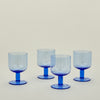 Simple Seeded Glassware, Set of 4 - Blue