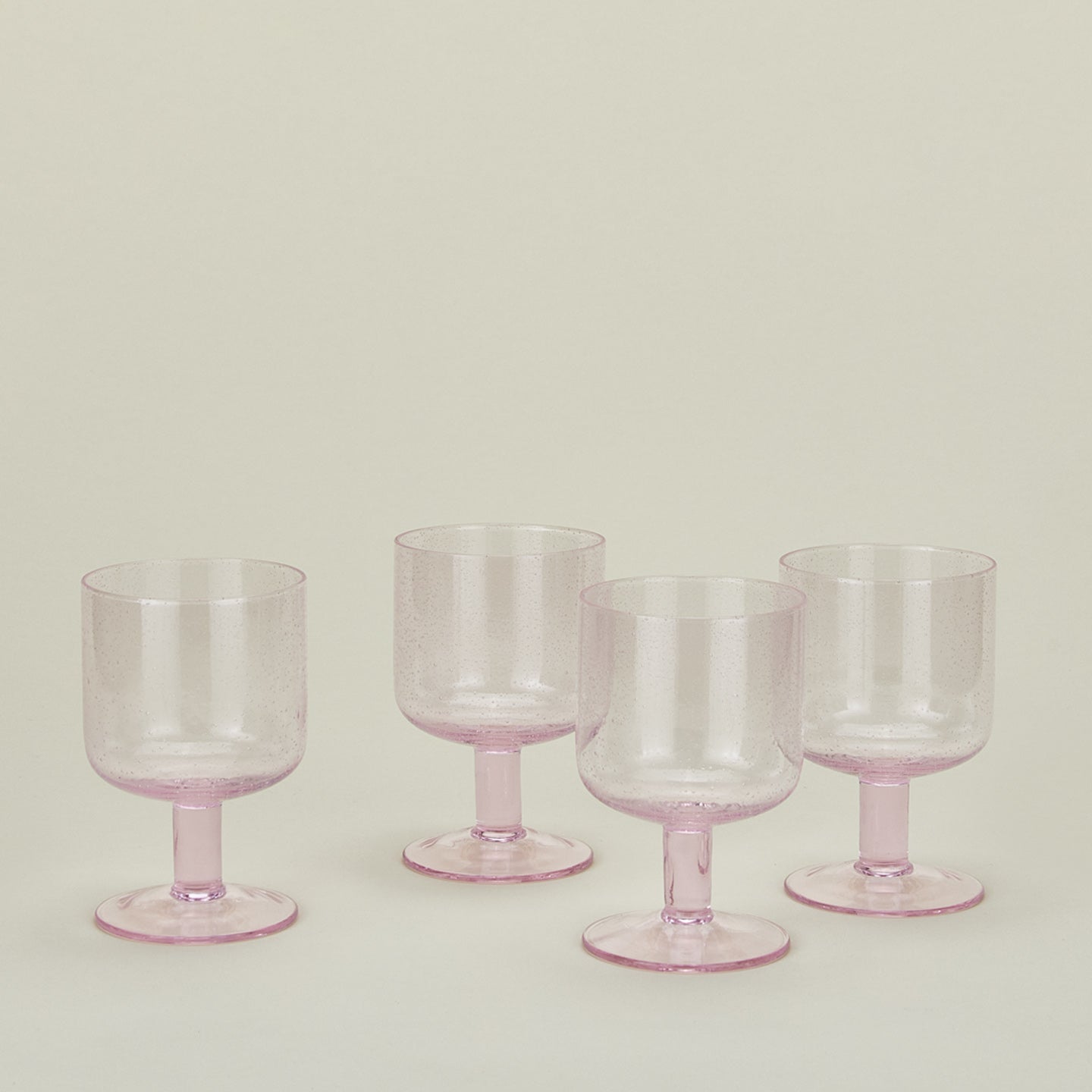 Simple seeded glassware in blush