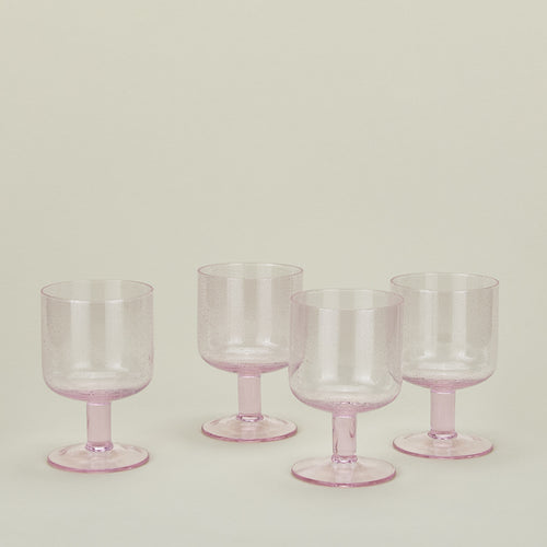 Simple seeded glassware in blush
