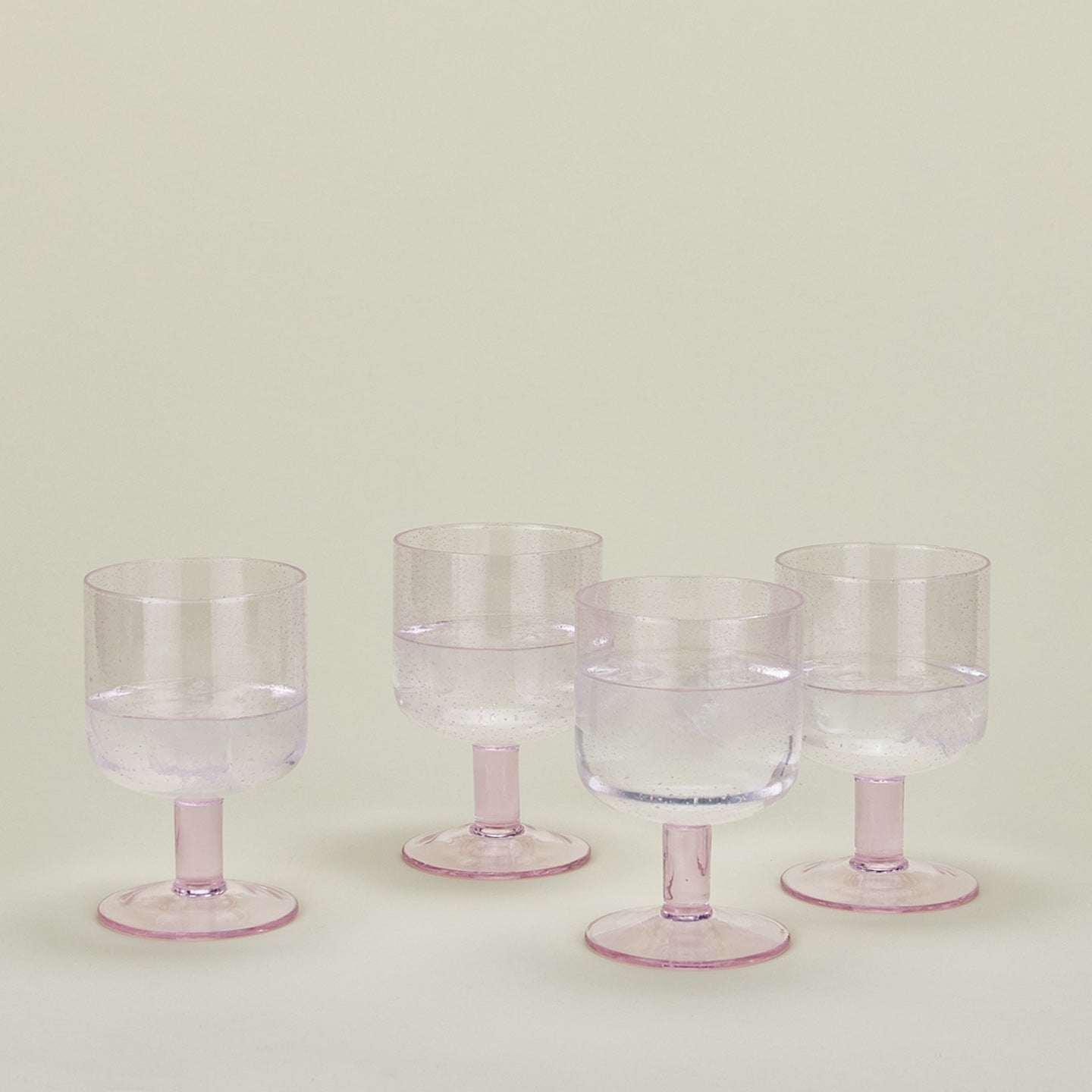 Simple seeded glassware in blush