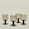 Simple Seeded Glassware, Set of 4 - Smoke
