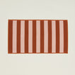 Simple Striped Terry Bath Mat in blush and terracotta.