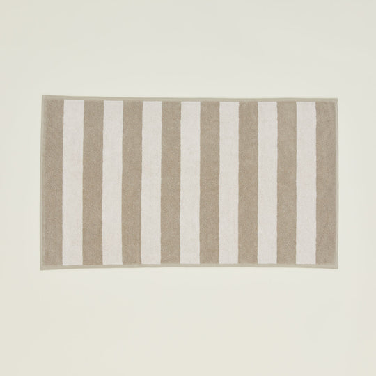 Simple Striped Terry Bath Mat - Ivory/Flax