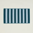 Simple Striped Terry Bath Mat in sky and peacock.