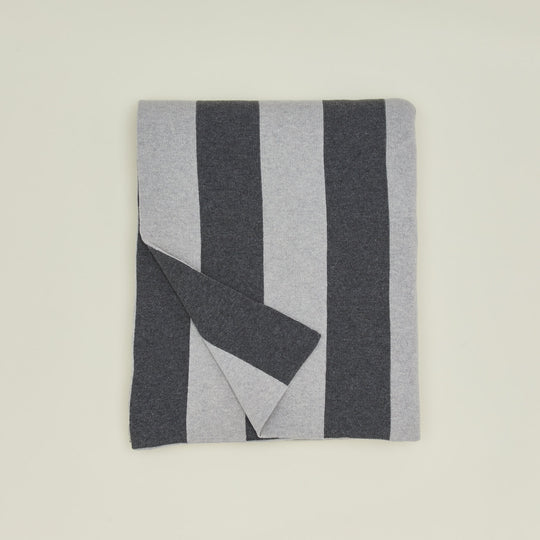 Simple Striped Throw - Light Grey/Dark Grey