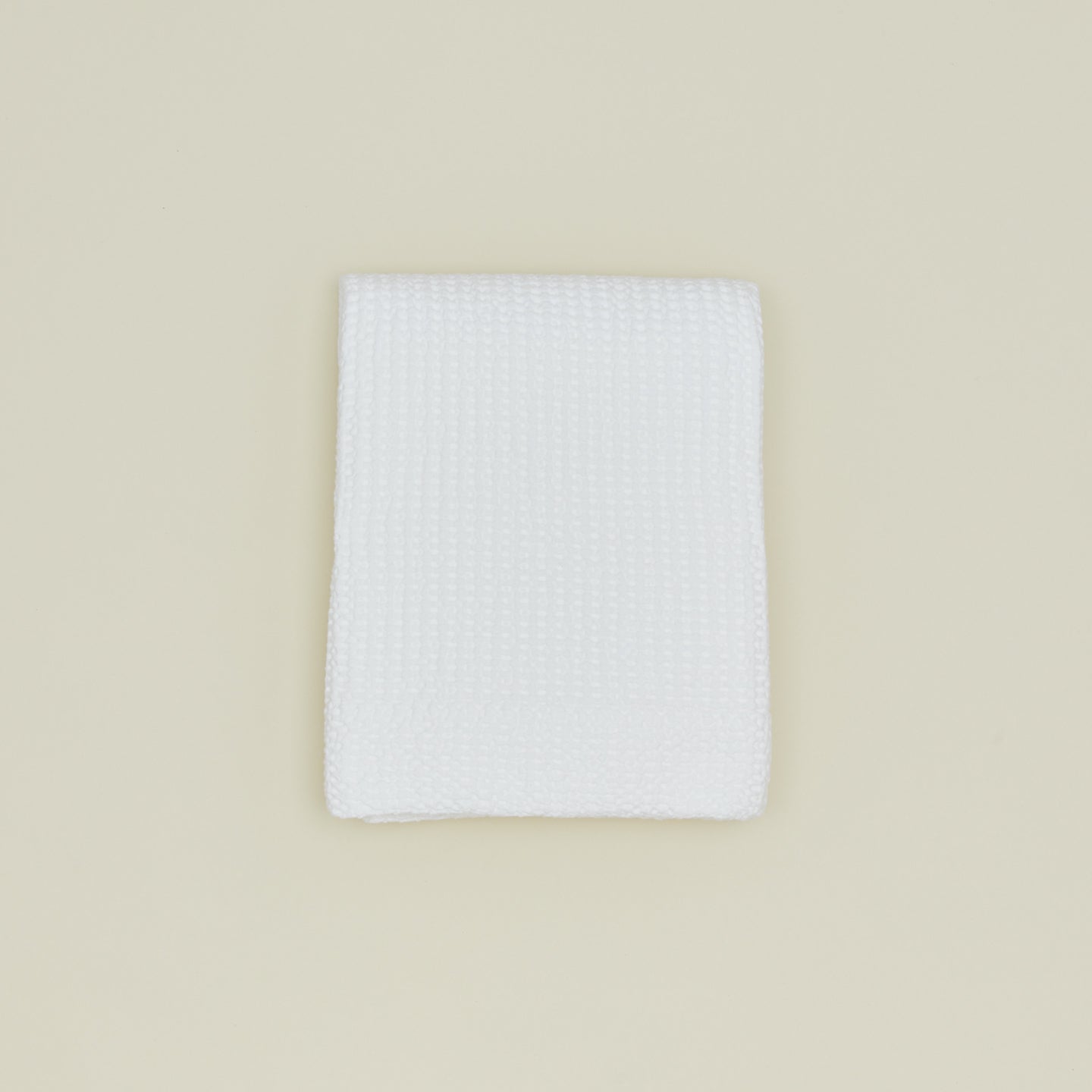 Simple waffle shower curtain in white