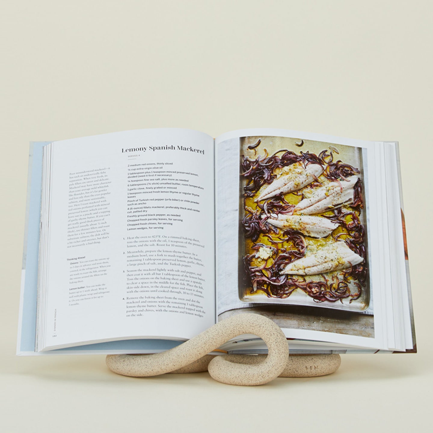 Lumbra bookstand with open cookbook