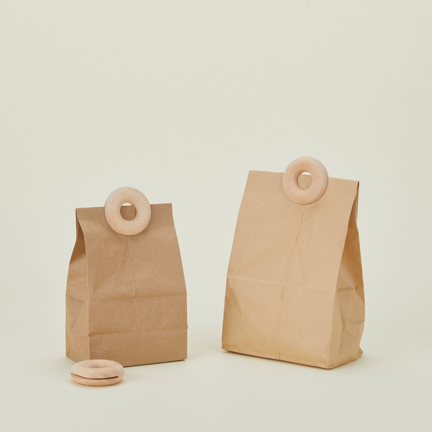 Smile Boutiques wooden bag clips set of three on paper bags