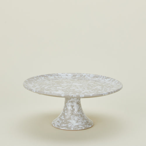Splatterwware cake stand in grey and white