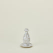 Large splatterware candlestick holder in white and grey