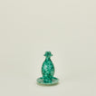 Large splatterware candlestick holder in sage and green